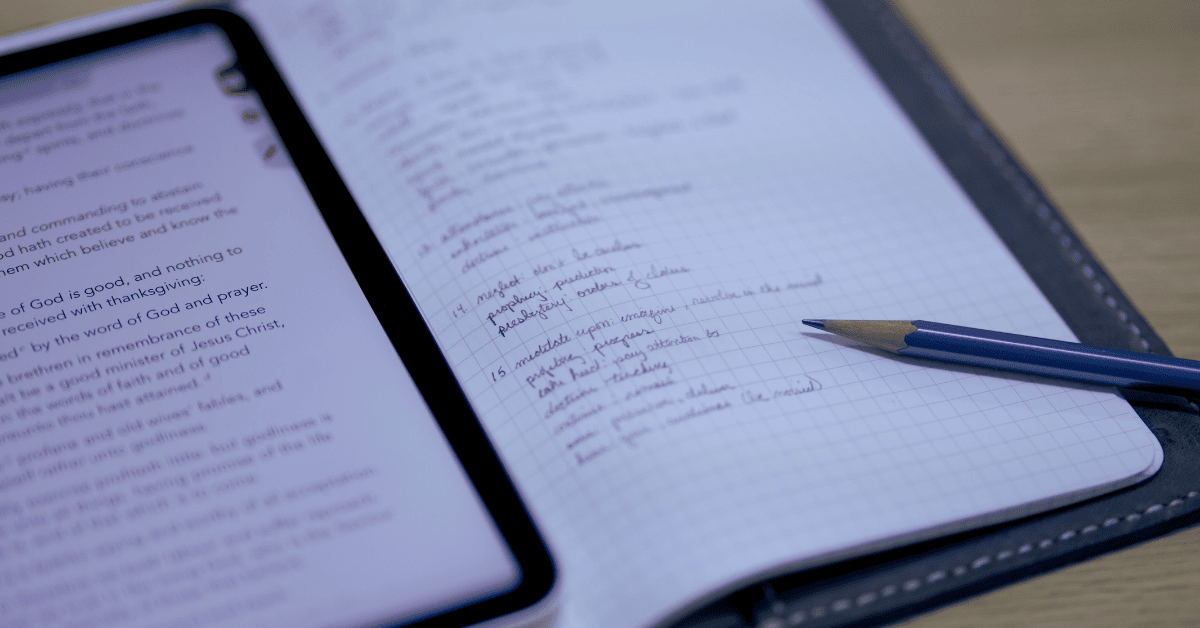 Journaling notebook and tablet