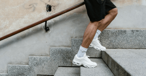 Man climbing the stairs