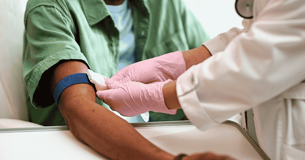Man getting bloodwork done