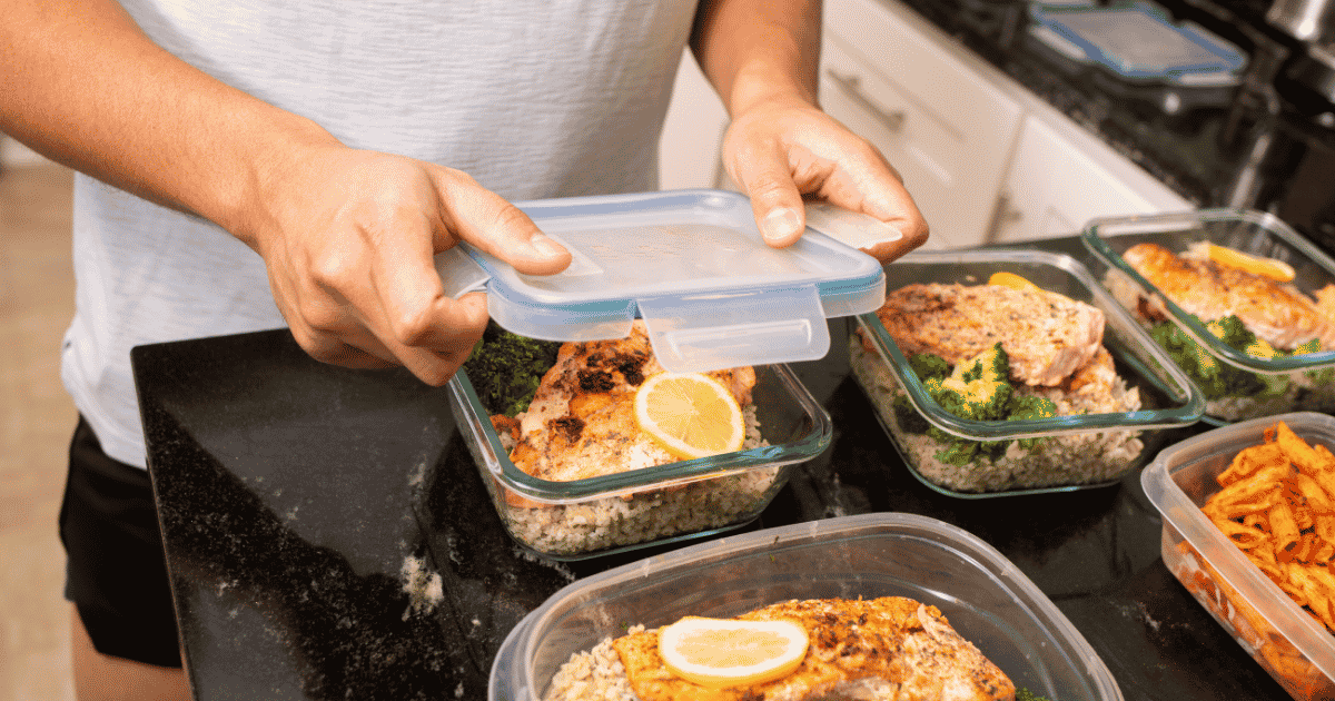 Man meal prepping
