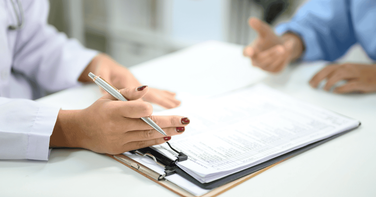 Patient speaking with her doctor