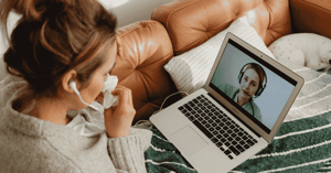 Woman on a telehealth call