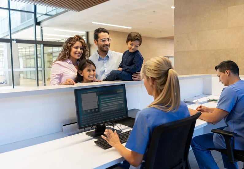 family at a doctors appointment