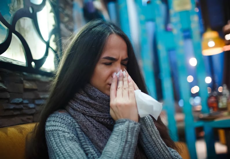 woman with tissue