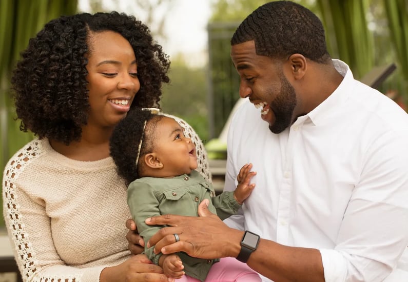 cute couple with baby
