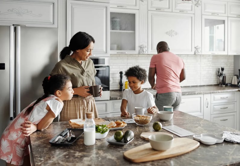 healthy family cooking