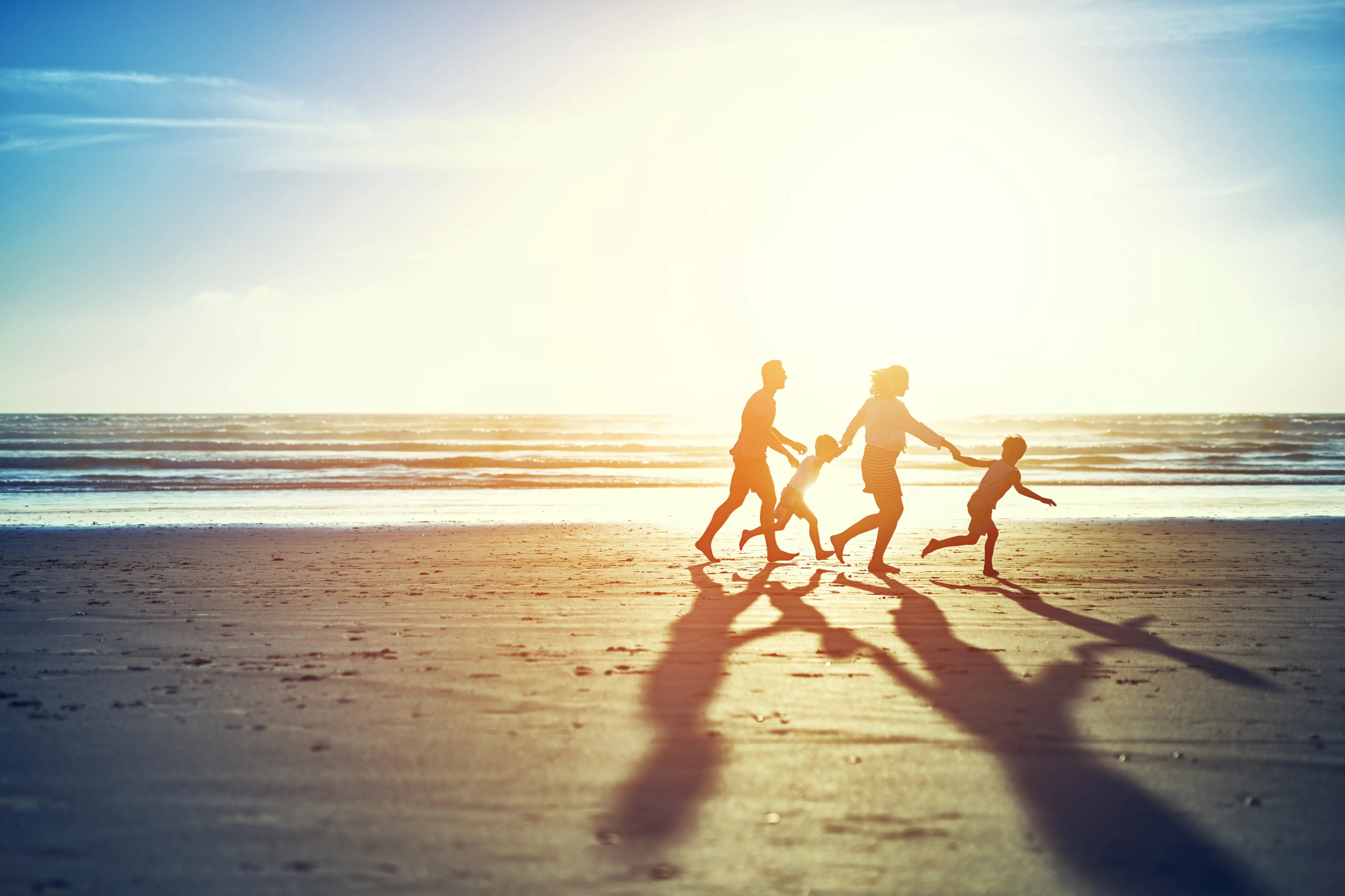 family on beach 