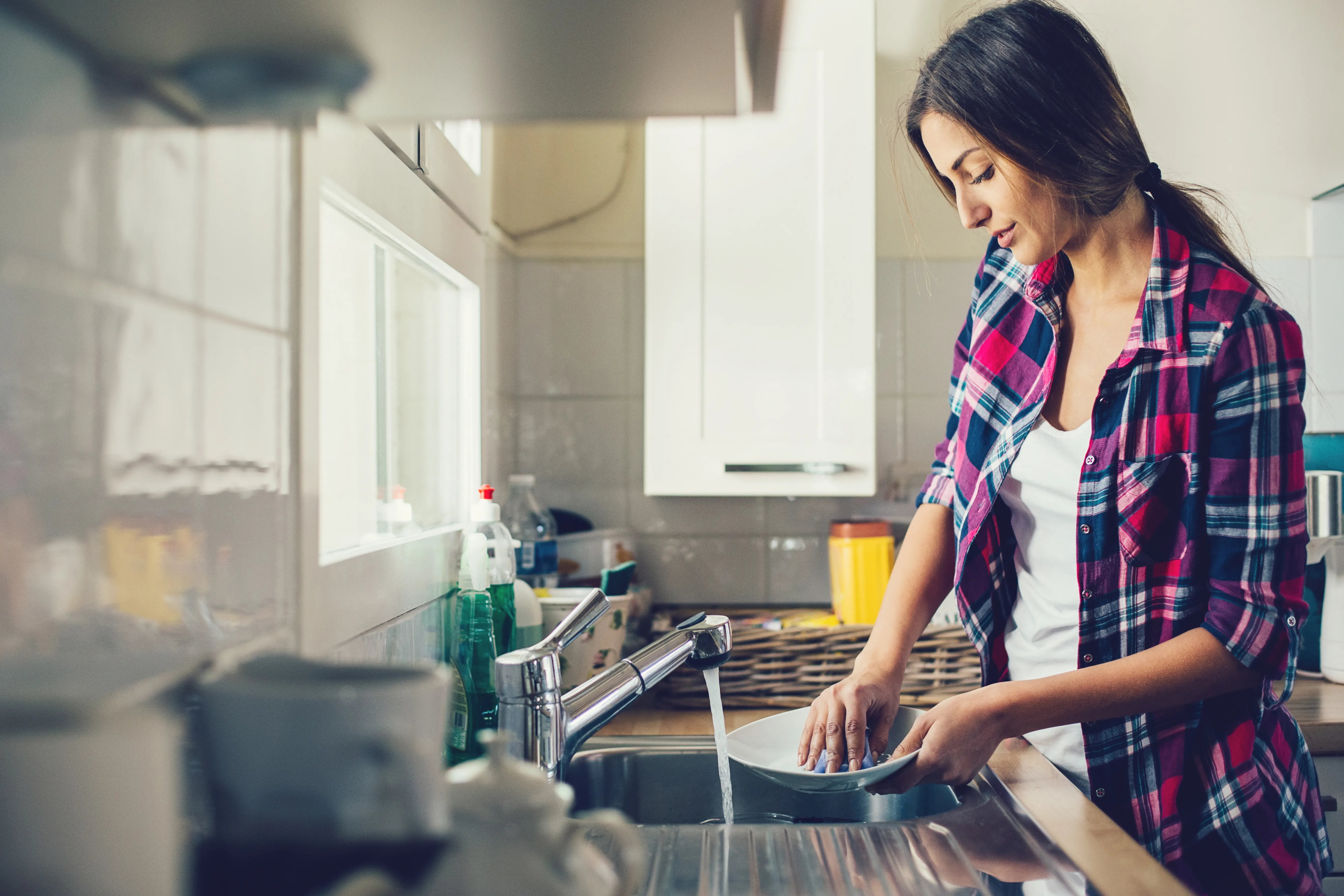 cleaning dishes
