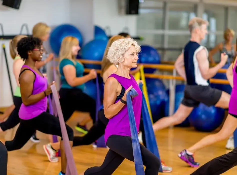 women in a fitness class