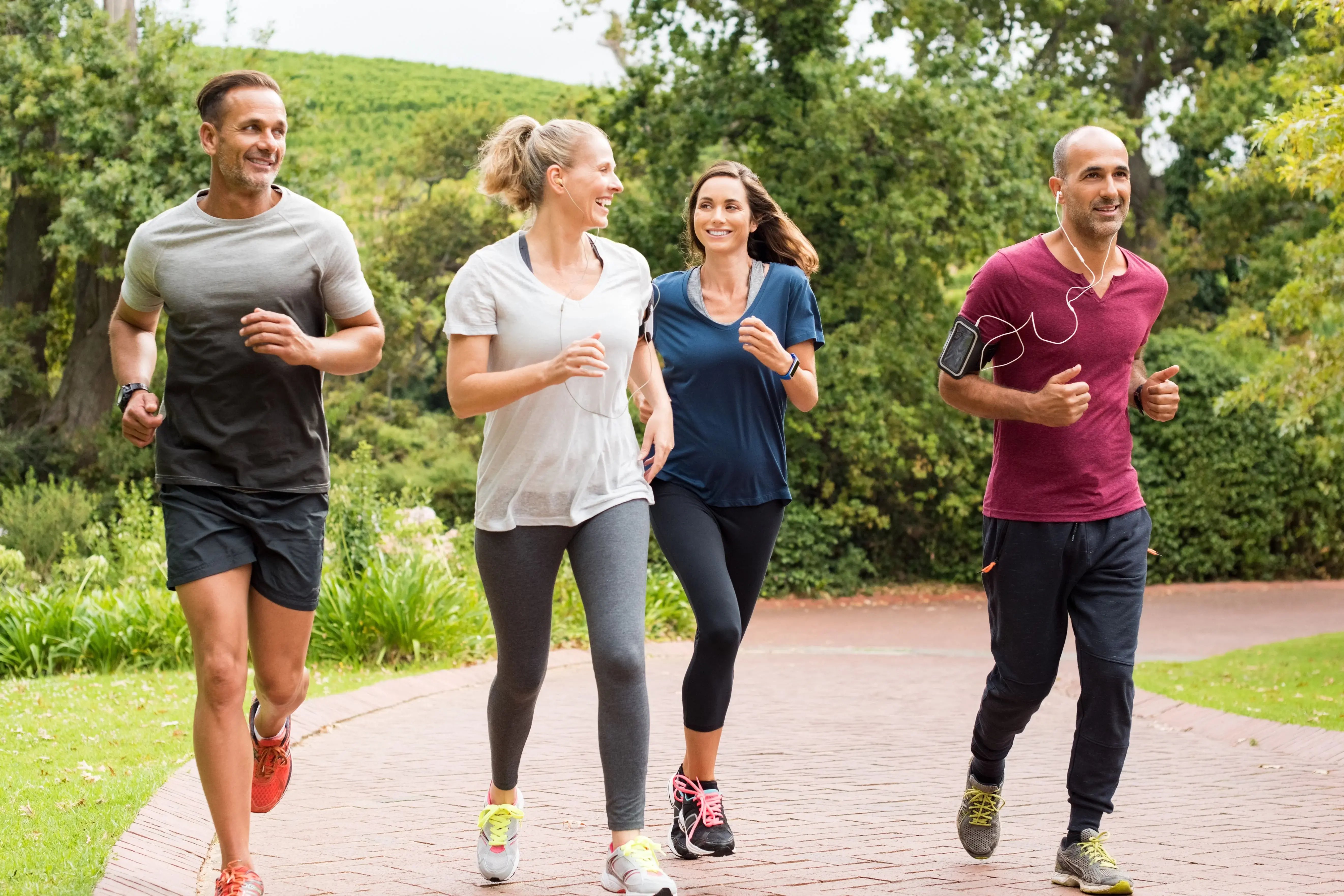 group running together