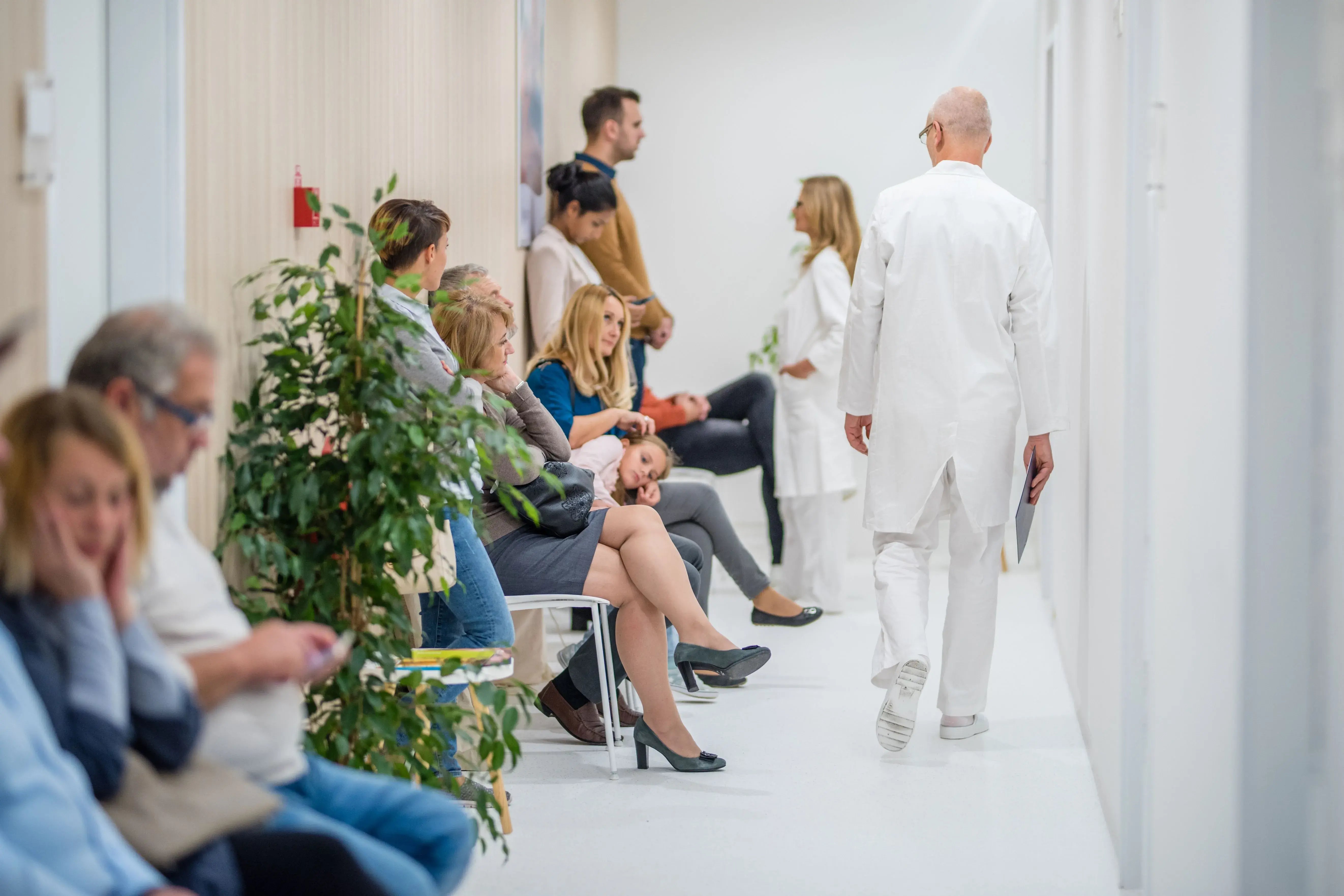 doctor waiting room filled with people