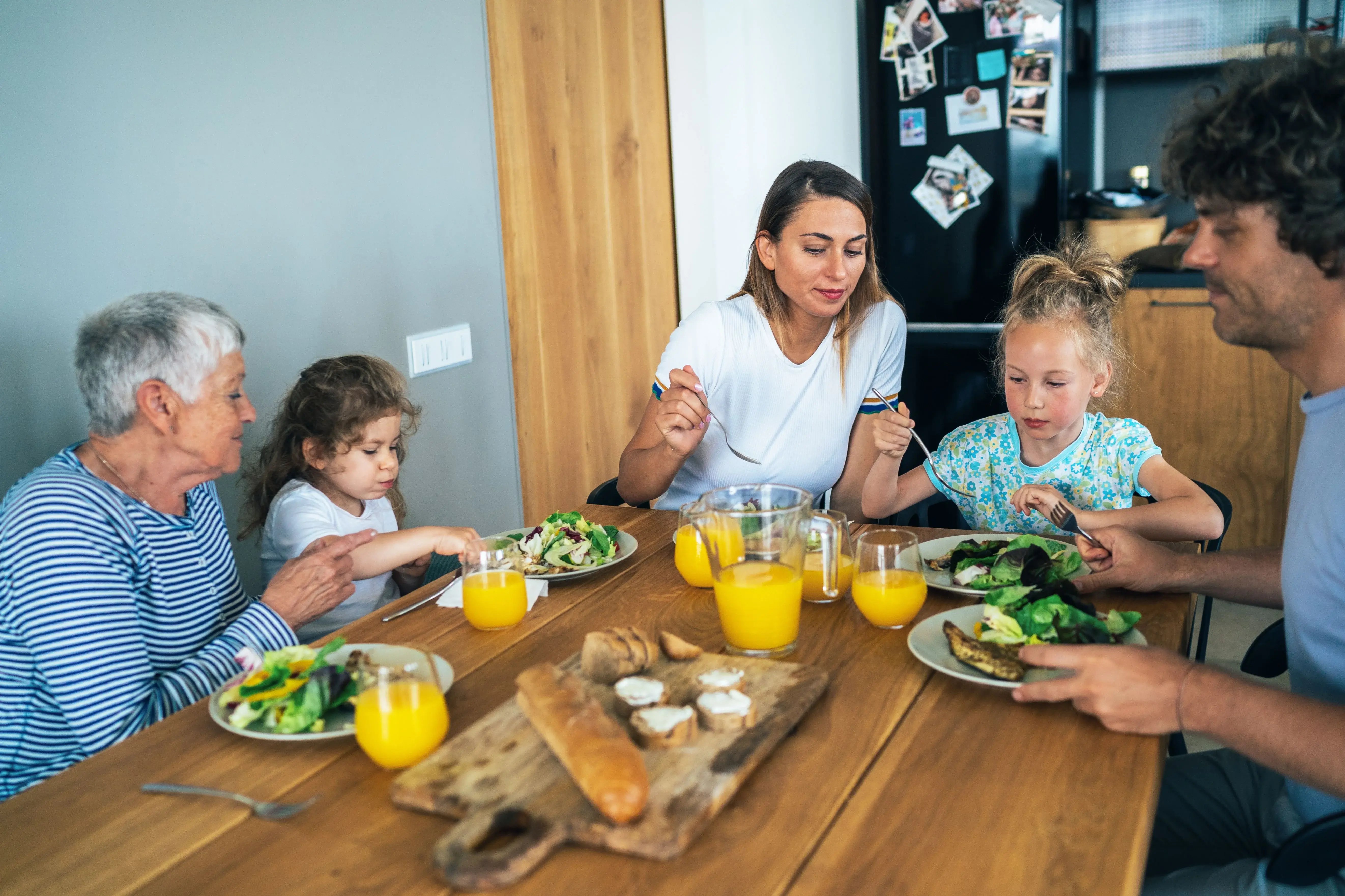 family eating healthy