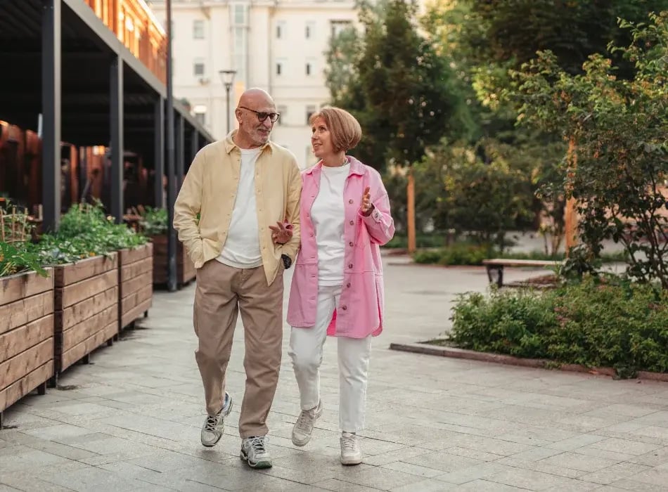 older couple taking a walk