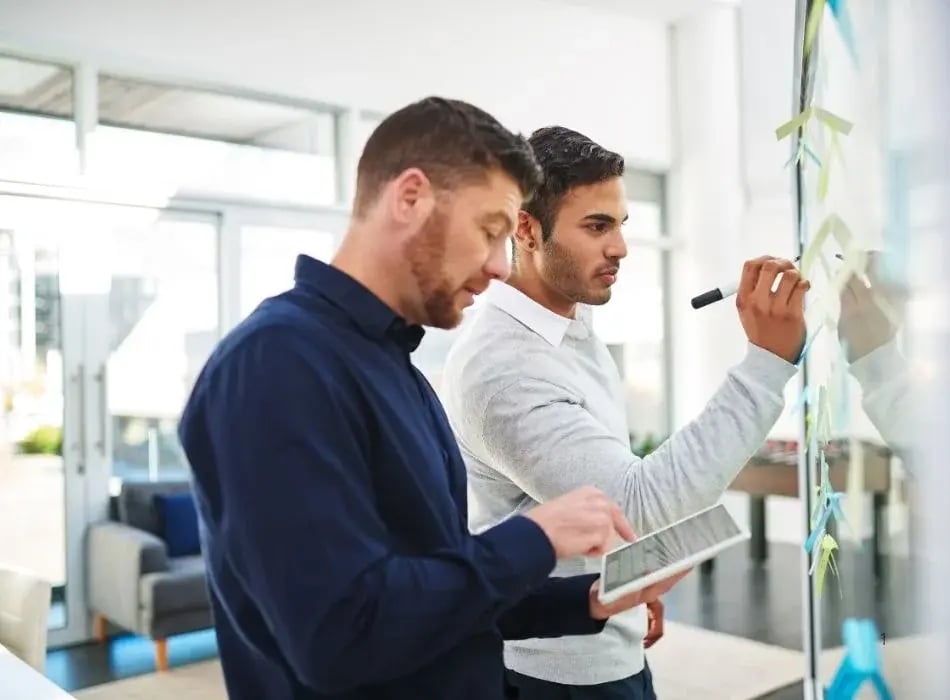 2 men in a meeting