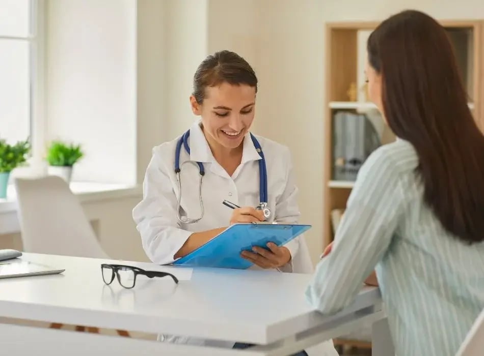 woman at doctor office