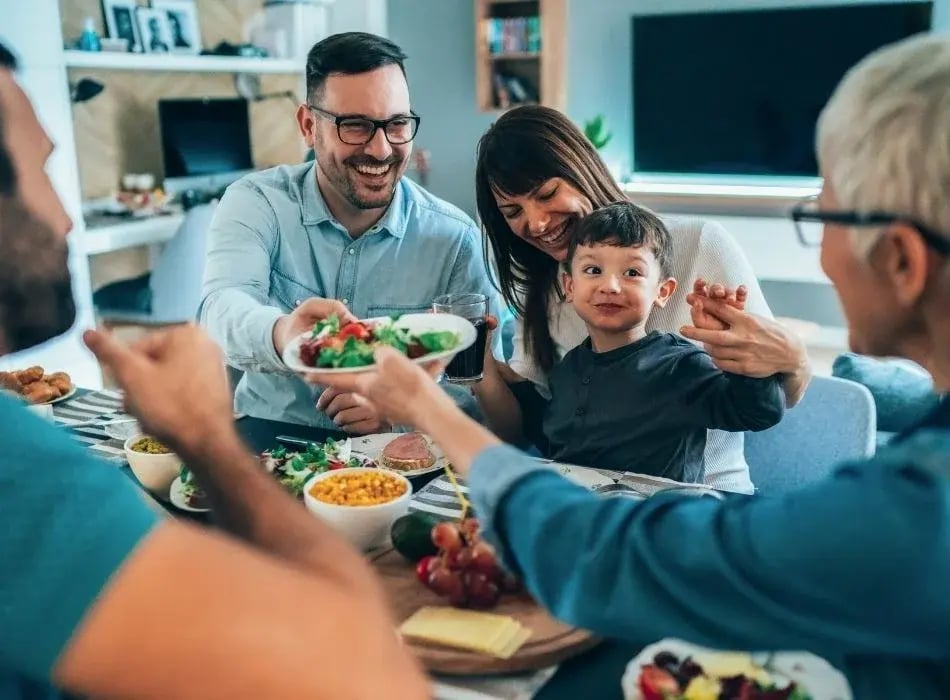 family at table eating