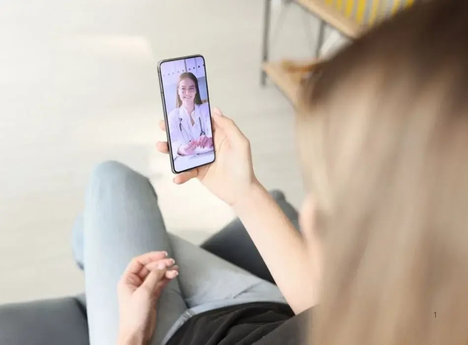 woman on virtual doctor appointment