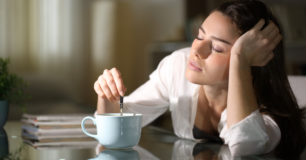 Woman falling asleep
