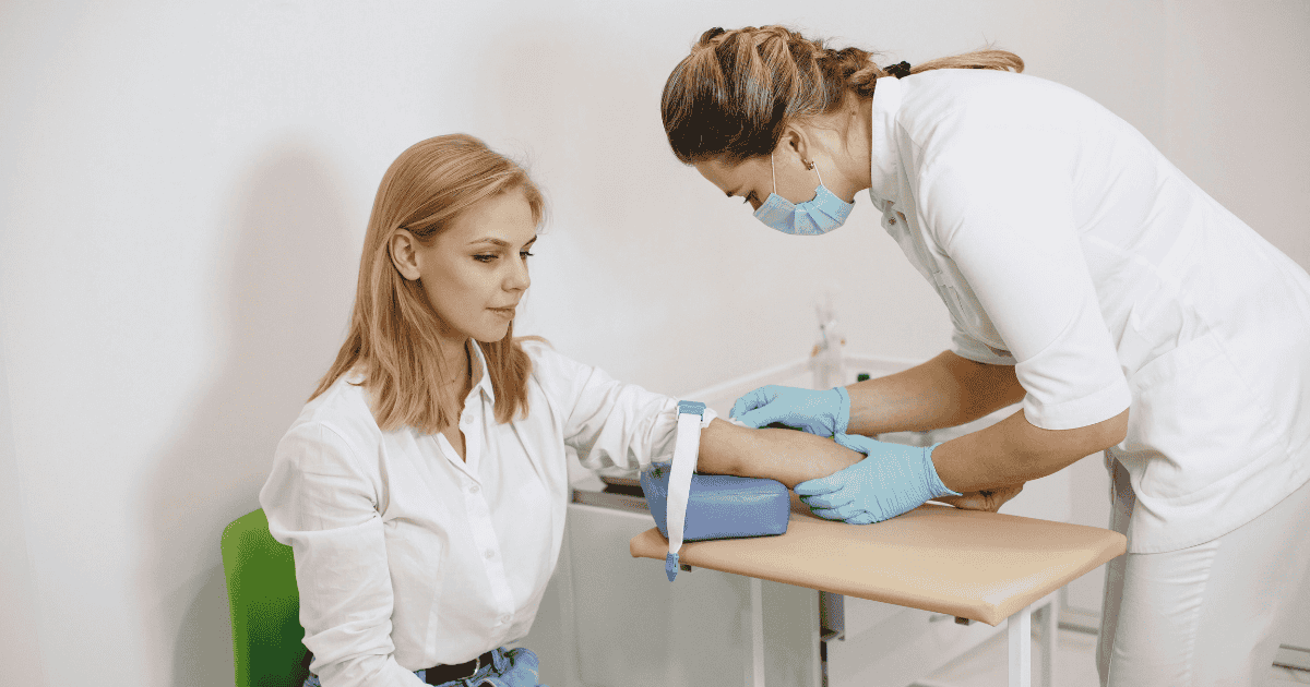 Woman getting a health checkup