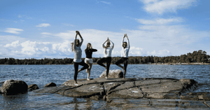 Women doing yoga