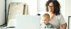 Mom and Baby on Laptop 1920x800
