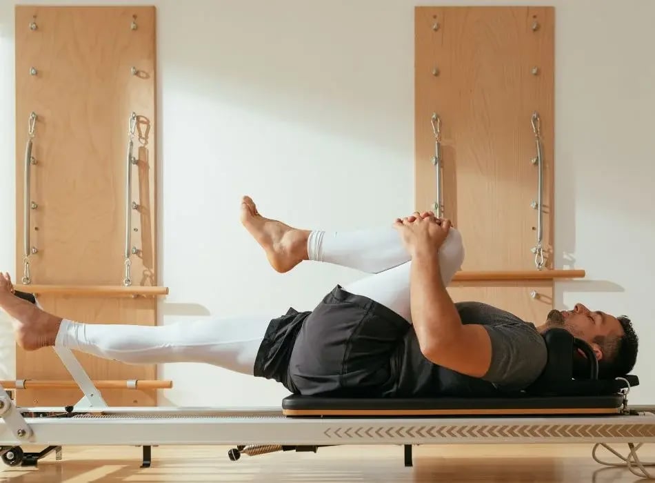 man stretching