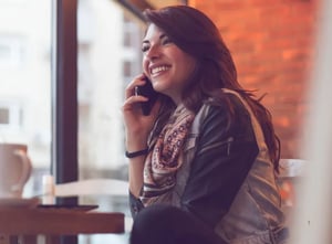 Woman on a sales call