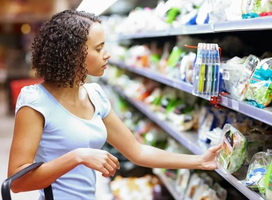 girl shopping for food